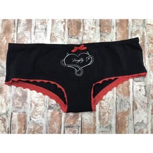 Universal Studios Betty Boot Naughty Women's Briefs Underwear Black Trim Lace Lg